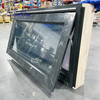 Superhouse Chine usine aluminium verre américain manivelle auvent fenêtre avec bois révéler facile à installer