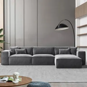 Kain Kursi Empuk 3 Dudukan Bentuk L Modern Sofa Tempat Tidur Sofa Tempat Tidur