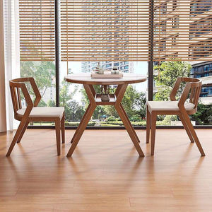 Juego <span class=keywords><strong>de</strong></span> Mesa y Sillas <span class=keywords><strong>de</strong></span> Comedor Redondas <span class=keywords><strong>de</strong></span> Madera, Modernas, Minimalistas, Ahorradoras <span class=keywords><strong>de</strong></span> Espacio, con Diseño Compacto para Cocina o Comedor - Product Image 3