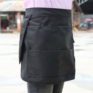 Multi Pocket <b>Half</b> Length <b>Apron</b> Black For Gardening Work Storage Waistband - Product Image 4