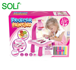 Детская Интерактивная проекционная доска для рисования, стол для рисования, обучающая граффити, стираемая доска для письма, электрическая игрушка - Product Image 6