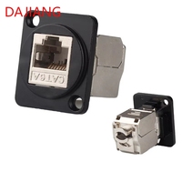 DAJIANG OEM Modul Jaringan Tipe D Kustom Cat5e Cat6 Cat6a Cat7 Cat8 USB Ethernet Port Faceplate dengan RJ45 & Jack Type