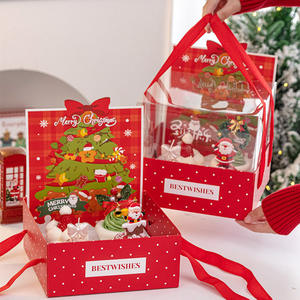 Caja de Regalo Reutilizable con Forma de Árbol de Navidad, Decoración para Postres, Vaso de Papel para Llevar, para Empacar Pasteles, Idea de Regalo Festiva para Navidad - Product Image 1