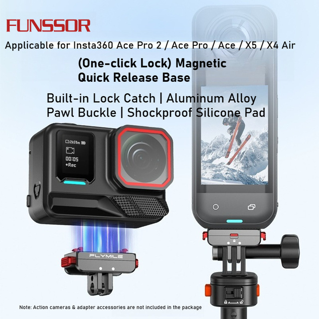 Metal Magnetic Quick Release Adapter Bracket Accessory Fit for Ace Pro 2 X5 Action Camera Outdoor Shooting