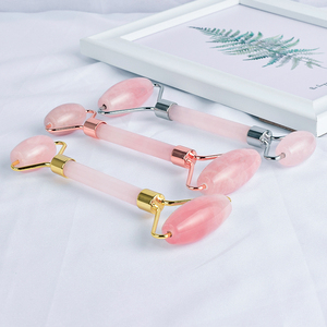 2025 Top bán ngọc bích mặt con lăn tinh khiết tự nhiên Rose Quartz con lăn chăm sóc da công cụ biểu tượng tùy chỉnh màu Hồng tinh thể đá massage con lăn - Product Image 4