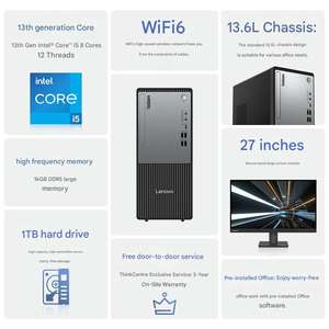 Nueva computadora de escritorio empresarial ThinkCentre neo P600 de 13.ª generación con Intel Core i5, 16 GB de DDR5, SSD de 1 TB, 13.6L SFF, para oficina comercial. - Product Image 2