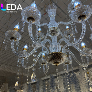 LEDA Wedding Hall <b>Crystal</b> <b>Chandelier</b> - Silver Luxury SAA Approved Pendant <b>Light</b> - Product Image 2