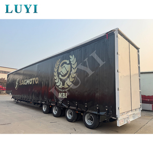 Luyi <span class=keywords><strong>40ft</strong></span> 3 trục heavy duty PVC curtainside Trailer bán có thể tháo rời Side Panels đối với số lượng lớn vận chuyển hàng hóa Cấu trúc bền - Product Image 4