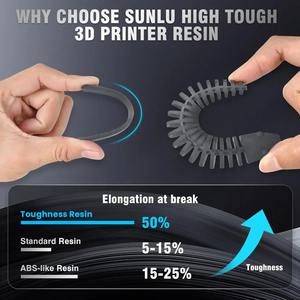 Résine SUNLU haute résistance aux chocs, pureté 100 %, 405 nm, certifiée CE pour applications de pièces fonctionnelles LCD/DLP - Product Image 3