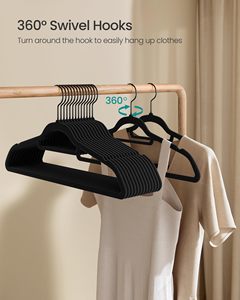 Paquete de 50 Perchas de Terciopelo Modernas Antideslizantes con Hombros Anchos, Perchas Ultrafinas para Ropa - Product Image 2