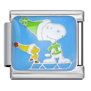 <b>Snoopy</b> Cartoon Charm Bracelet Stainless Steel Modular DIY Jewelry Set Unisex <b>Gift</b> - Product Image 3