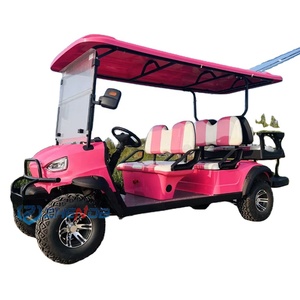 Custom Pink Electric Golf Cart 48V Battery Sightseeing Off-Road Vehicle - Product Image 1
