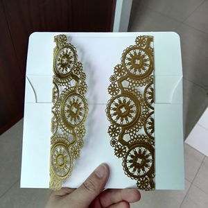 Invito di Nozze in Cartoncino Metallizzato Argento con Taglio Laser, Biglietti d'Invito con Nastro, Busta e Inserto - Product Image 6