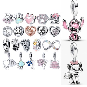 Động vật ban đầu loạt mặt dây 925 Bạc Charms Dog Cat Pet hạt phù hợp với vòng đeo tay vòng cổ dangle DIY đồ trang sức thời trang cho phụ nữ - Product Image 1