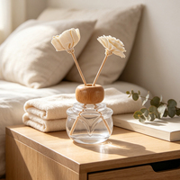 Bouteilles diffuseuses en verre personnalisées de haute qualité 120 ml, flacons ronds vides pour diffuseur à bâtonnets, pour parfum d'ambiance