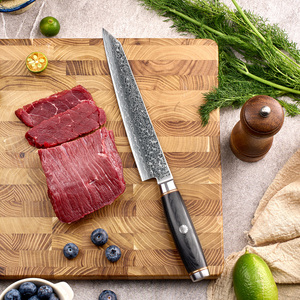 Coltello da Cucina Lungo in Acciaio Damasco Ambrato a 67 Strati, con Anima in Acciaio in Polvere SG2, Coltello da Chef Giapponese Affilato per Affettare Carne e Verdure - Product Image 2