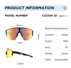 Lunettes de soleil de sport unisexes TR90 à monture large, protection optimale pour la course, le cyclisme et la conduite en <span class=keywords><strong>extérieur</strong></span> – Modèle premium et tendance - Product Image 4