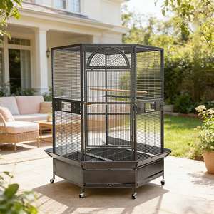 Vente en gros de cages d'élevage d'oiseaux de fantaisie extra large, façade de nichoir en verre, motif d'animal, tarif très bon marché pour oiseaux d'amour, oiseaux volants - Product Image 1