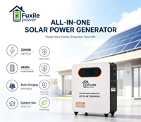 Générateur solaire tout-en-un 4 kWh avec batterie LiFePO4, station d'alimentation portable 2000 W, prise en charge de la charge PV AC, avec roues