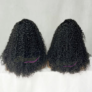 Couleur naturelle pour une beauté intemporelle, optez pour des perruques en cheveux humains de 18 pouces, bouclées pixie, fermeture en dentelle 5*5 - Product Image 4