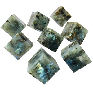 Cubo de Cristal de Labradorita Natural Pulido, Bloque de Piedra Preciosa con Destello Azul Verde, Decoración para el Hogar - Product Image 4