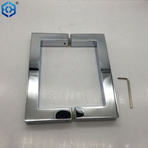 Poignée de porte en verre de douche coulissante carrée en laiton chromé pour portes de salle de bain - Product Image 3
