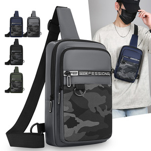 Men's Chest <b>Bag</b> Nylon Camouflage Large Capacity Crossbody <b>Bag</b> For Outdoor Sports And Commuting - Product Image 1