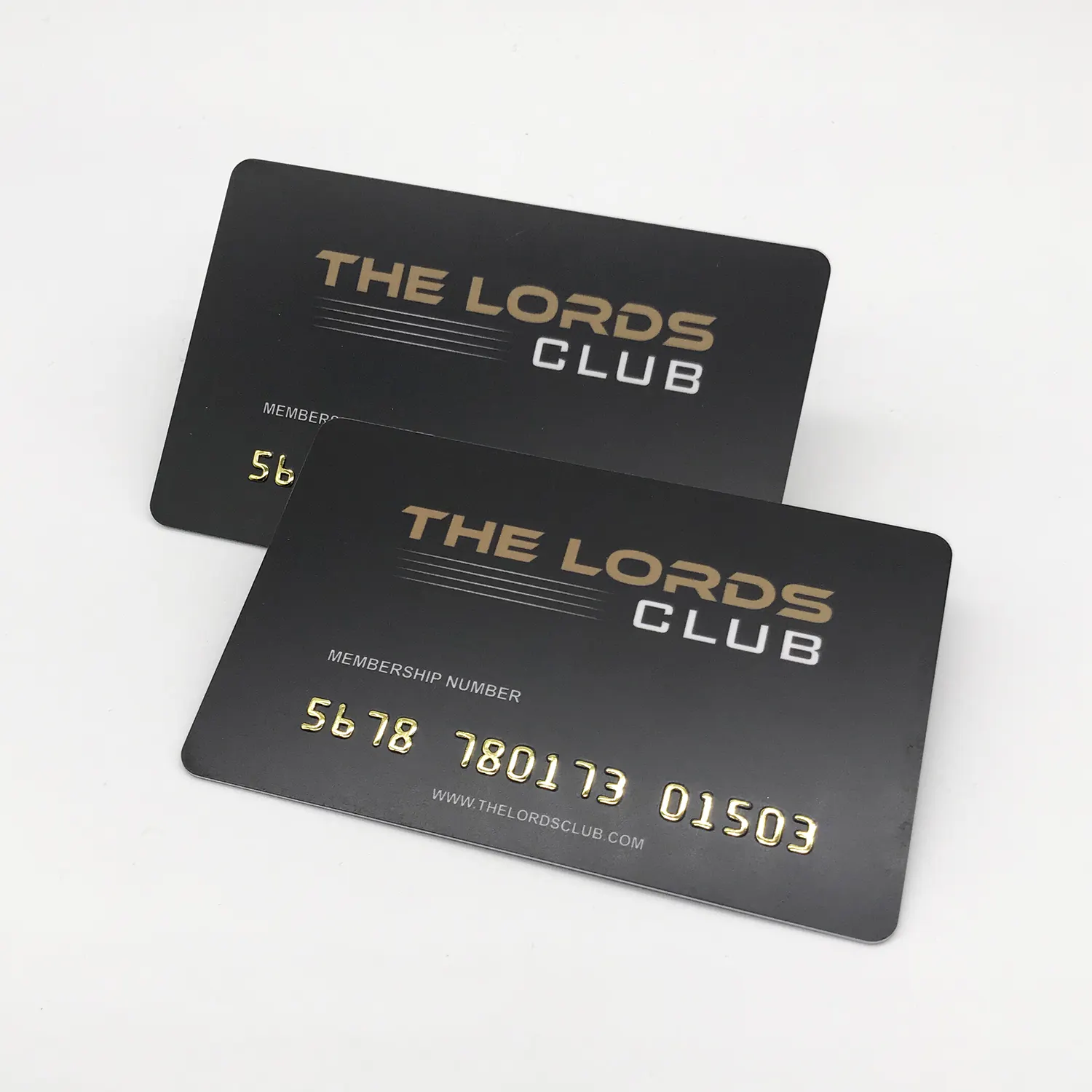 金と銀のエンボスカード番号が付いたPVCメンバーシップカード