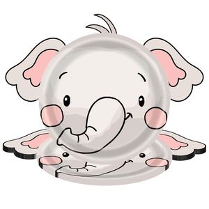 16 pièces de vaisselle et décorations pour fête d'anniversaire sur le thème Safari Jungle Zoo Wild One, 7 pouces. Assiettes en papier en forme d'animaux - Product Image 1