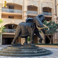 Sculpture de statue d'éléphant en bronze animal en laiton de haute qualité coulée de grande taille