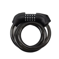 Antivol de vélo en acier pliable robuste de 120 cm avec feu arrière LED intégré et code à combinaison à 5 chiffres