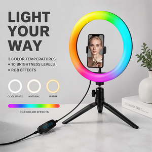 Anillo de Luz para Selfies de 10 Pulgadas (26 cm) con Trípode, Precio de Fábrica, Económico, para TikTok, Maquillaje y Grabación de Videos - Product Image 3