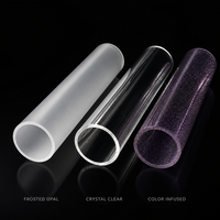 Tube rond en PMMA acrylique transparent extrudé, longueur personnalisée, tube à paillettes colorées pour lampe suspendue décorative, vente en gros