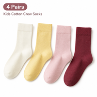 Chaussettes mi-mollet en pur coton pour filles, sans couture, antibactériennes, couleur unie, pour l'école, printemps-automne, douces