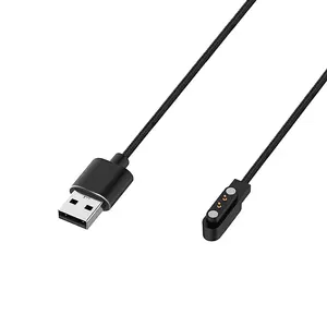 Shenzhen seperti kabel pengisi daya konektor Usb ke 2 Pin magnetik nikel emas Pogo Pin kustom