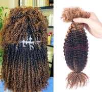Vente en gros 8-28 pouces tresses de trame 4B4C de haute qualité 100% cheveux vierges humains pour tresser sans trame couleur Ombre #1b/30 double tirage