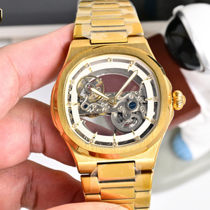 Reloj de Lujo para Hombre, Diseño Automático Esqueleto, Tono Dorado, Correa de Acero, Logotipo Personalizado, OEM, ODM, Venta al Por Mayor - Product Image 5