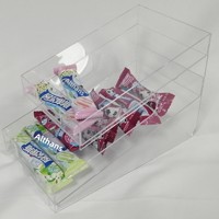 Présentoir double couche en acrylique transparent pour supermarchés, épiceries, vitrine à thé au lait et café