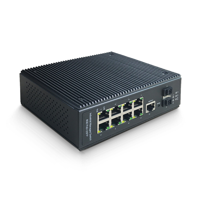 10 Ports Industrial Grade Din-Rail Gigabit L2 Managed 2 X 1G SFP DC 48V 802.3AT SNMP QoS 56Gbps Network PoE Switch