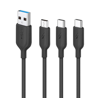 Cable USB a Tipo-C de carga rápida 3A, cable de cobre puro, micro USB para Android, transferencia de datos sincronizada a 480 Mbps, cable para teléfono USB-C, ecológico, TPE