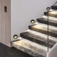 Lumière d'escalier ronde LED IP65 étanche pour extérieur, jardin, mur, encastrée, 3W, blanc chaud