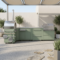 Cuisine extérieure modulaire en acier inoxydable 304 OEM/ODM pour jardin, anti-corrosion, avec barbecue extérieur