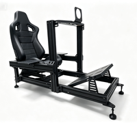 Ensemble complet de simulateur de conduite en aluminium 4080 Sim Racing Rig avec siège baquet et base de volant universelle pour jeux PC