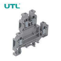 UTL 500V 32A 4mm PA66 équivalent Double niveau connexion à vis connecteur de câblage Rail Din borniers UKKB5