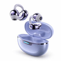 Earbud Nirkabel Clip-on TWS dengan Desain Klip Telinga yang Aman dan Kotak Pengisian Daya untuk Olahraga dan Penggunaan Sehari-hari