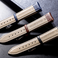Eraysun-Correas de reloj de cuero de 16, 18, 20, 21, 22mm, correa de reloj de cuero ancho genuino, correa de reloj de material suave, correa de muñeca