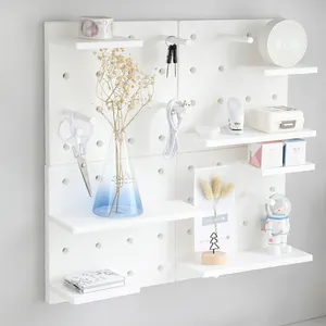 Factory price Plastic pegboard recycle material white pegboard with display plate wall free of punch easy to install