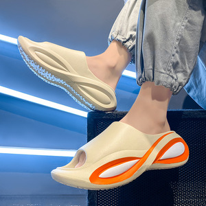 Sandales à plateforme pour hommes, blanches, rembourrées, antidérapantes, pour l'intérieur et l'extérieur, décontractées - Product Image 4