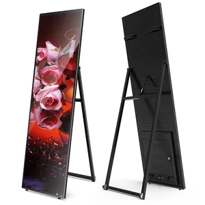 Portable Lcd Display 86 Inch Digital Signage Poster Floor Standing Lcd Digital Poste