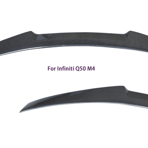 สปอยเลอร์หลังคาร์บอนไฟเบอร์ทรง M4 สำหรับ Q50 Q50S Q50L ปี 2013-2023 - Product Image 3